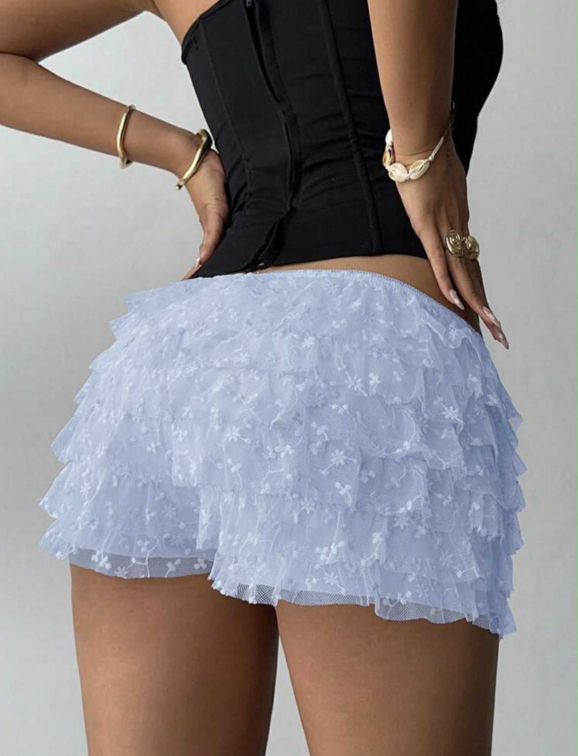Ruffled Micro Shorts