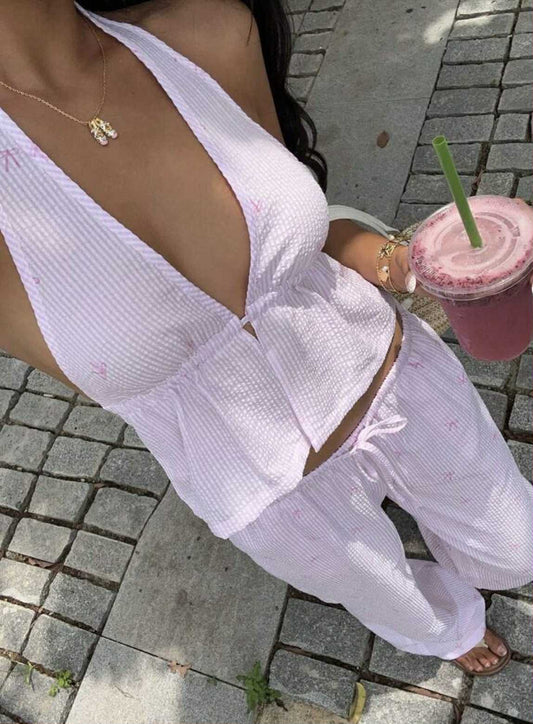 Blush Halter Lounge Set