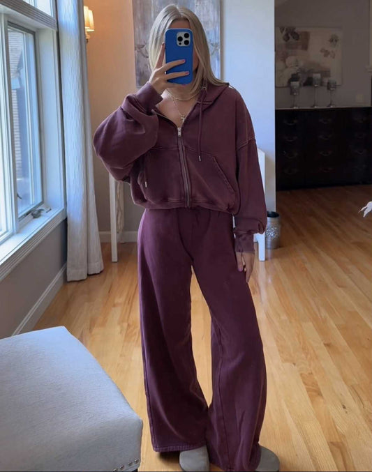 Tuscan Red Wash Sweatsuit